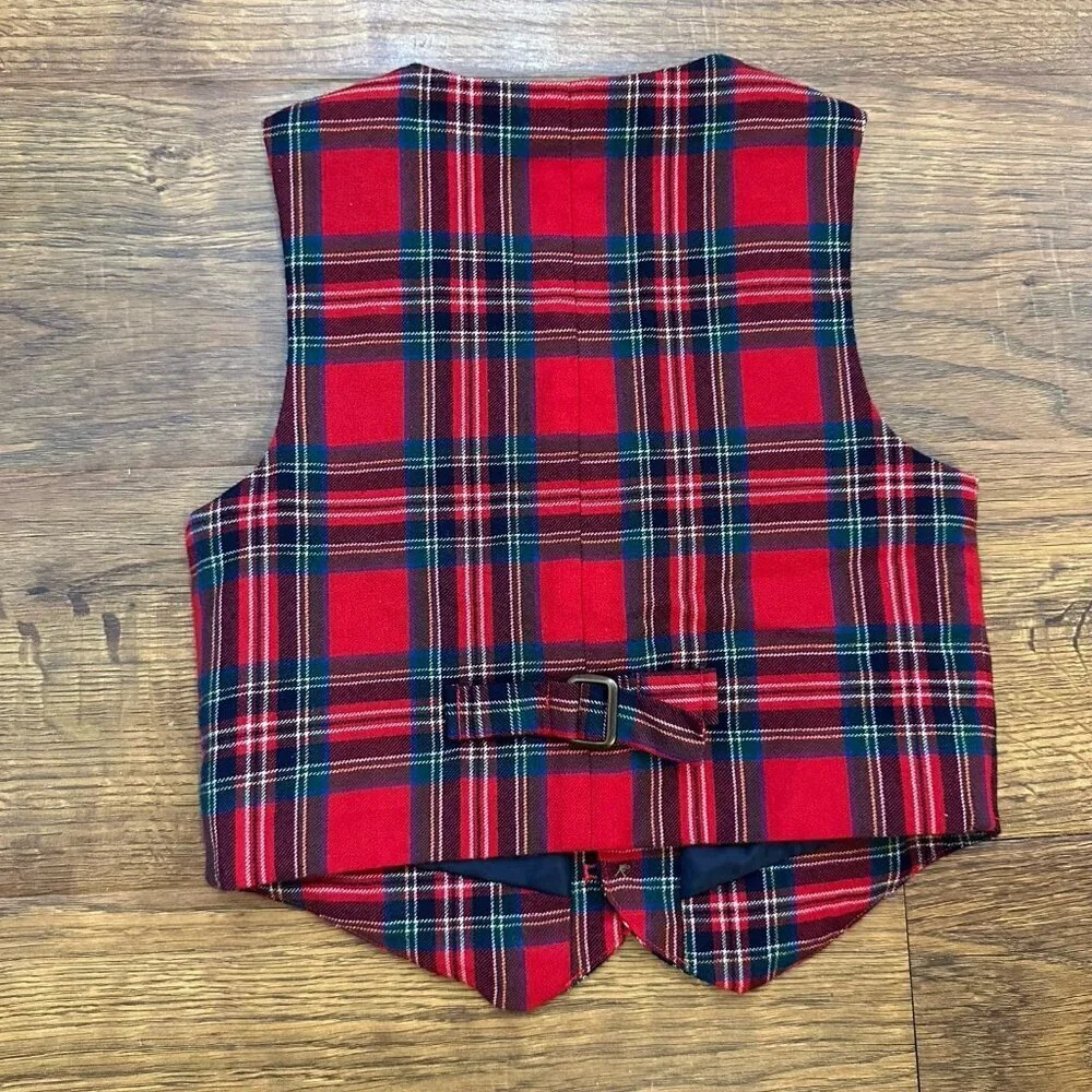 Janie and Jack plaid wool flannel Vest